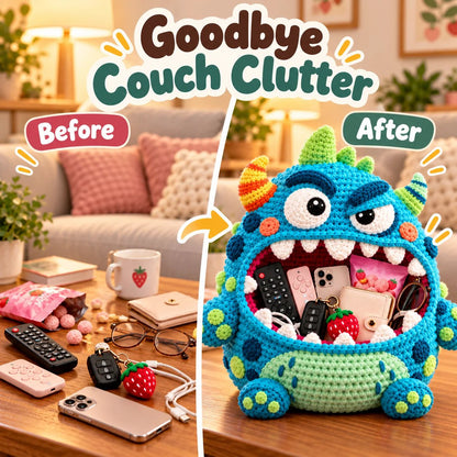 ✨🏆Limited Time Holiday Sale 70% OFF🎄Clutter Munchers Hungry Monster DIY Crochet Storage Buddies 👾🧶