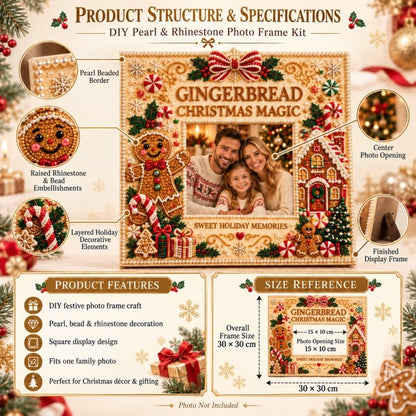 🔥Holiday Sale 70% OFF-🎄 DIY Christmas Pearl & Rhinestone Photo Frame Kit | Beginner-Friendly Holiday Craft 💎