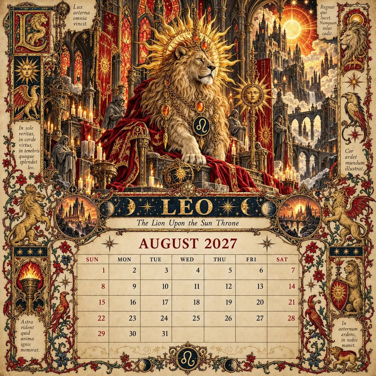 ✨2027 Zodiac Grimoire Calendar – 12 Months of Medieval Astrology Art📅