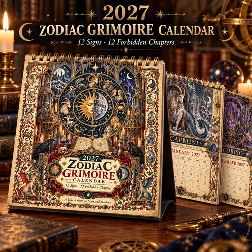 ✨2027 Zodiac Grimoire Calendar – 12 Months of Medieval Astrology Art📅