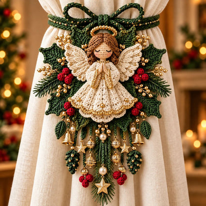 ⏳ Last Day 70% OFF – 🎄 Christmas Crochet Curtain Tieback DIY Kit | Beginner-Friendly Options, 8 Festive Designs 🧶