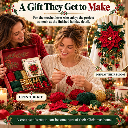 ⏳ Last Day 70% OFF – 🎄 Christmas Crochet Curtain Tieback DIY Kit | Beginner-Friendly Options, 8 Festive Designs 🧶