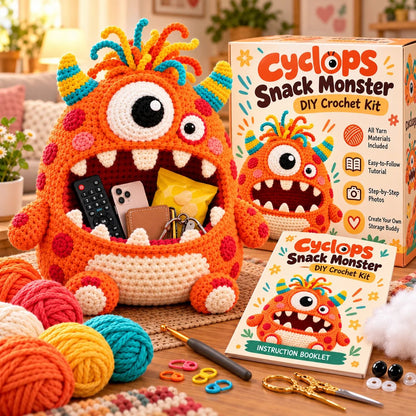 ✨🏆Limited Time Holiday Sale 70% OFF🎄Clutter Munchers Hungry Monster DIY Crochet Storage Buddies 👾🧶