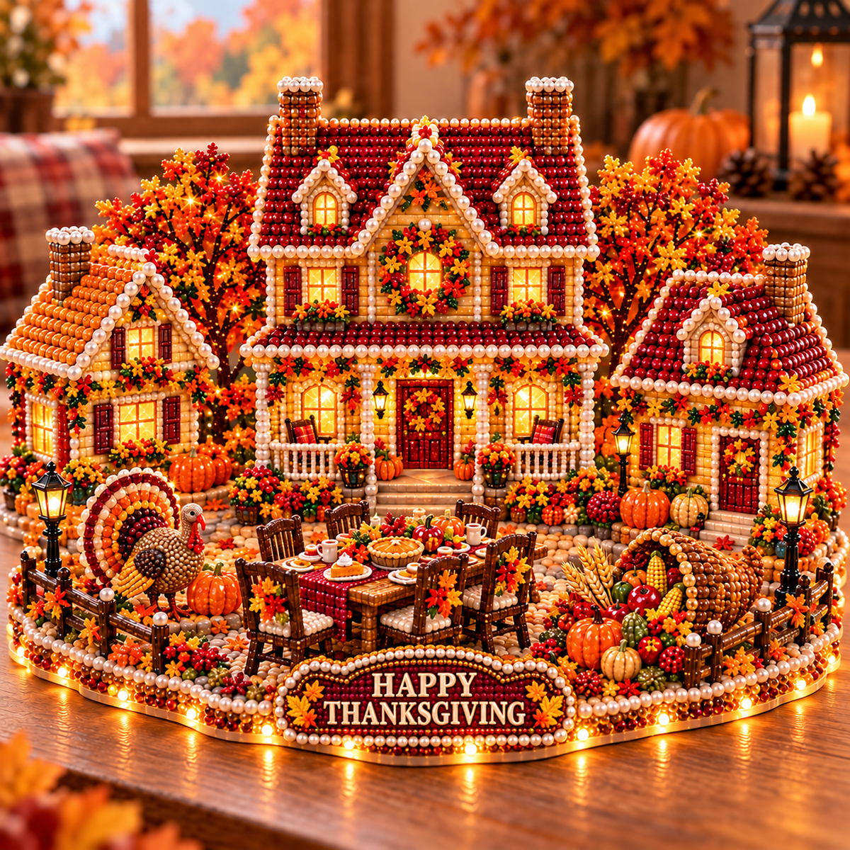 🍂 DIY Sparkling Autumn Village — 3D Diamond Art Decoration Kit
