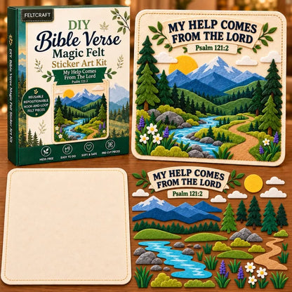 🔥 Holiday Sale: 70% OFF-🌿✝️ Bible Verse Magic Felt Sticker Art DIY Kit – 6 Faith-Inspired Designs