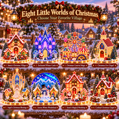 🔥Last Day 70% OFF –✨3D Magical Christmas Village – DIY Rhinestone Set for Festive Table Decor